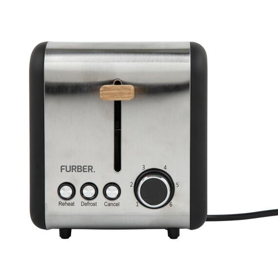 Furber. F01092 Toaster 6 2 Scheibe(n) 850 W Schwarz, Edelstahl, 5 image