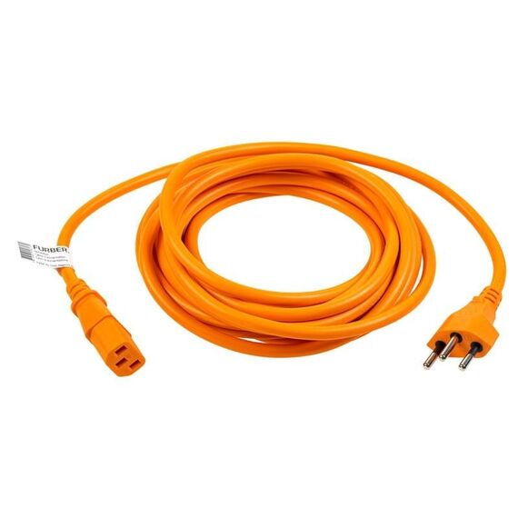 Furber. F01168 Stromkabel Orange 3 m C13-Koppler T12, Farbe: Orange, Länge: 3 m, 2 image