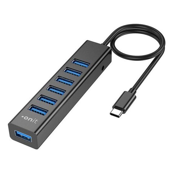 ONIT F01257 Schnittstellen-Hub USB 3.2 Gen 1 (3.1 Gen 1) Type-C 5000 Mbit/s Schwarz