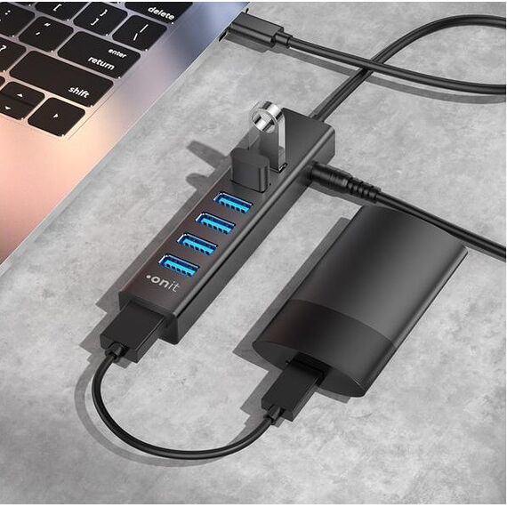 ONIT F01257 Schnittstellen-Hub USB 3.2 Gen 1 (3.1 Gen 1) Type-C 5000 Mbit/s Schwarz, 3 image