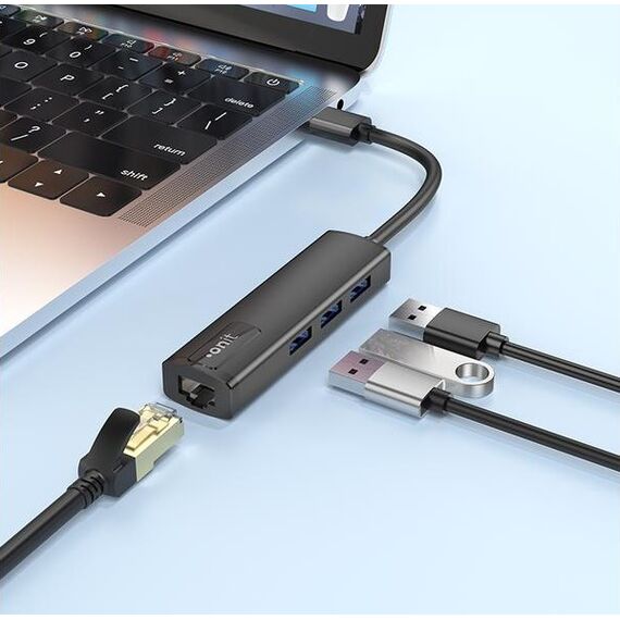 ONIT F01260 Schnittstellen-Hub USB 3.2 Gen 1 (3.1 Gen 1) Type-A 5000 Mbit/s Schwarz, 4 image
