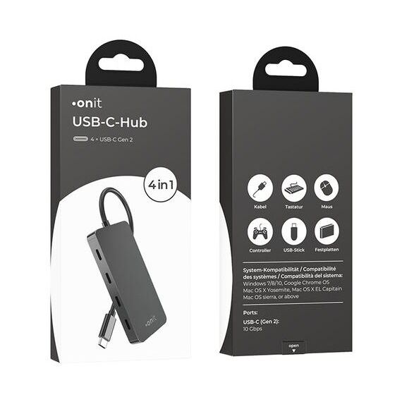 ONIT F01262 Schnittstellen-Hub USB 3.2 Gen 2 (3.1 Gen 2) Type-C 10000 Mbit/s Schwarz, 7 image