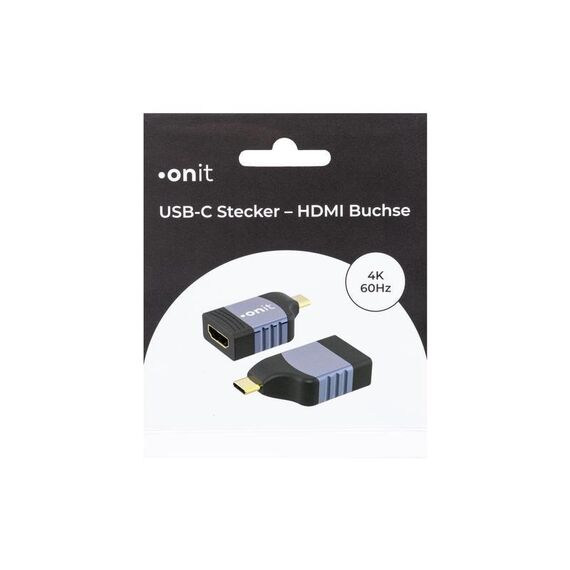 ONIT F01491 Kabeladapter USB Type-C HDMI Schwarz, Grau, 2 image
