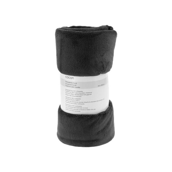 COCON F01556 Überwurfdecke 150 x 200 cm Fleece Anthrazit, 2 image