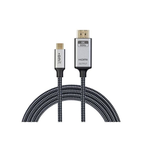 ONIT F01627 Videokabel-Adapter 3 m USB Typ-C HDMI Schwarz, Grau