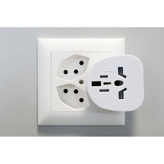 Furber. F01831 Netzstecker-Adapter Universal Typ J Weiß, 5 image