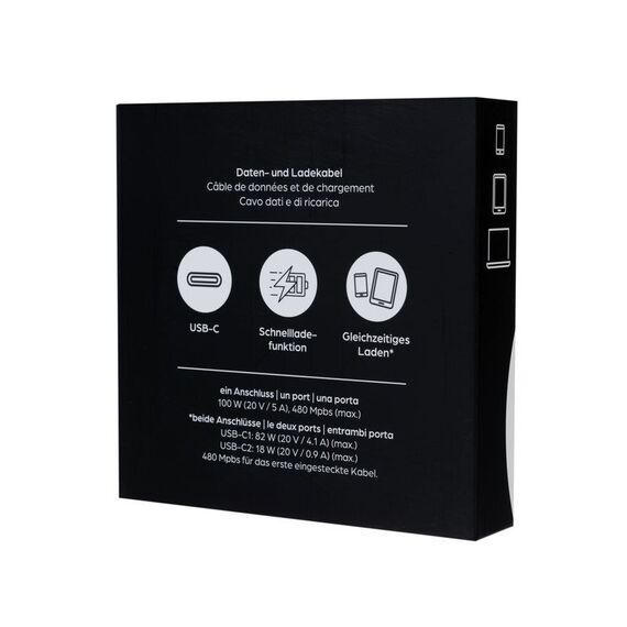 ONIT F02066 USB Kabel USB 2.0 1,5 m USB C 2 x USB C 0,48 Gbit/s 100 W Schwarz, 4 image