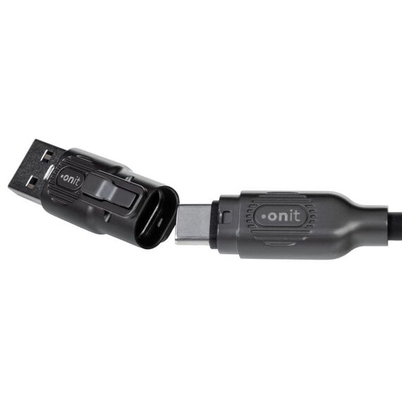 ONIT F02068 USB Kabel USB 3.2 Gen 2 (3.1 Gen 2) 0,9 m USB A/USB C USB C/Micro-USB B/Lightning 10 Gbit/s 240 W Schwarz, 3 image
