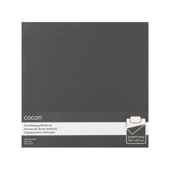 COCON F02156 Bettbezug Graphit Baumwolle 160 x 210 cm