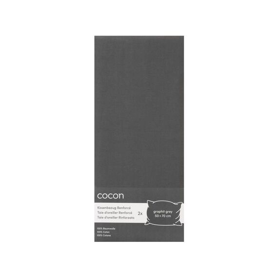 COCON F02159 Kissenbezug Graphit 50 x 70 cm Baumwolle