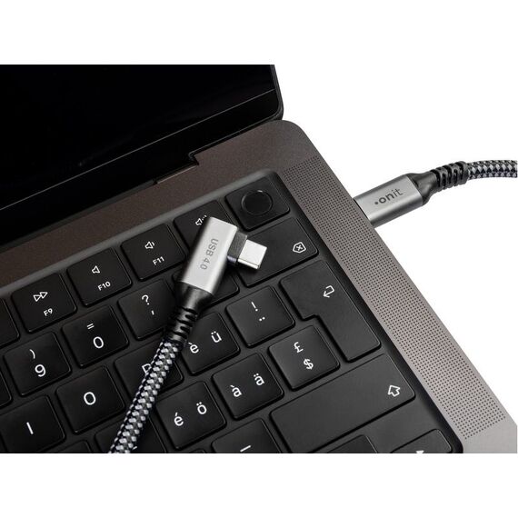 ONIT F02674 USB Kabel USB4 Gen 2x2 5 m USB C 10 Gbit/s 60 W Schwarz, Grau, 4 image
