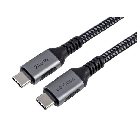 ONIT F02881 Thunderbolt-Kabel 2 m 120 Gbit/s Schwarz, Grau, Farbe: Schwarz, Grau, Länge: 2 m, 2 image