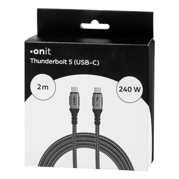 ONIT F02881 Thunderbolt-Kabel 2 m 120 Gbit/s Schwarz, Grau, Farbe: Schwarz, Grau, Länge: 2 m, 3 image