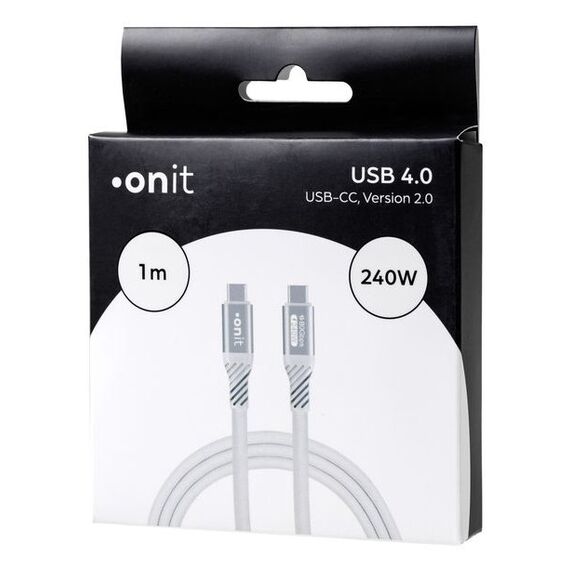 ONIT F02933 USB Kabel USB4 Gen 4x2 1 m USB C 80 Gbit/s 240 W Weiß, 4 image