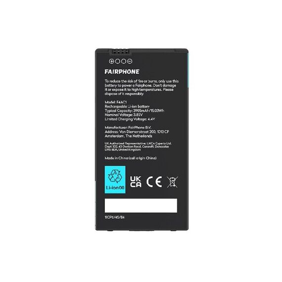 Fairphone F4BATT-1ZW-WW2 Handy-Ersatzteil Akku Schwarz