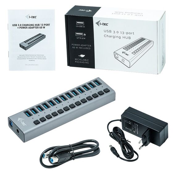 i-tec USB 3.0 Charging HUB 13port + Power Adapter 60 W, 4 image
