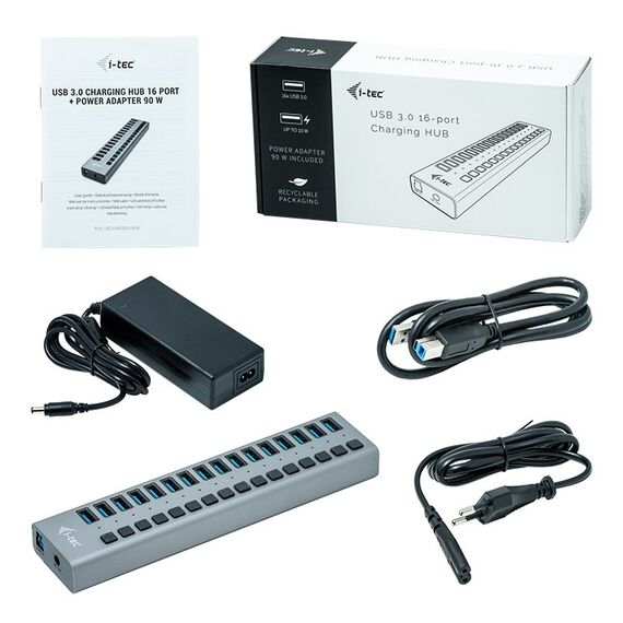 i-tec USB 3.0 Charging HUB 16port + Power Adapter 90 W, 4 image