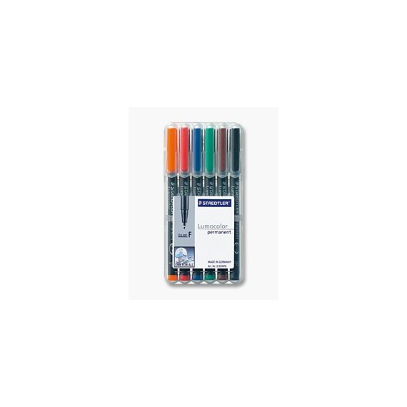 Staedtler 318 WP6 Permanent-Marker Schwarz, Blau, Braun, Grün, Orange, Rot 6 Stück(e)