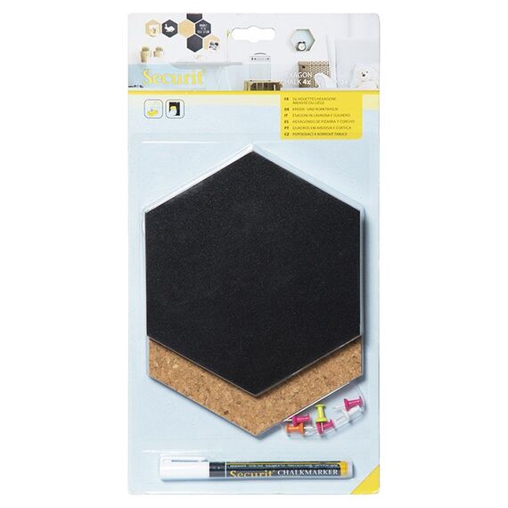 Securit FB-CB-HEX Pinnwand Feste Pinnwand Schwarz, Braun Kork, Metall, 8 image