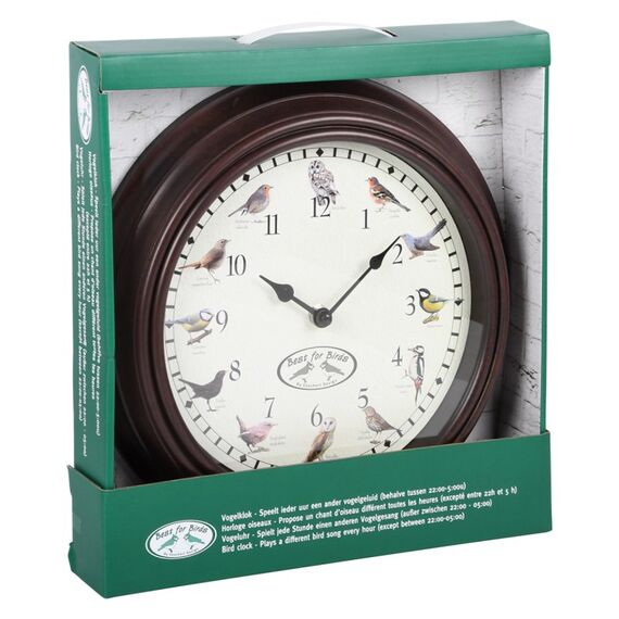 Esschert Design Uhr mit Vogelrufen