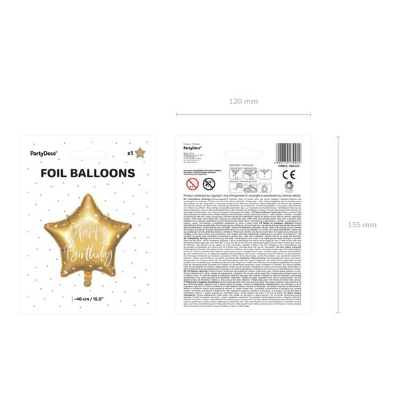 PartyDeco FB93-019 partydekorationen Spielzeugballon, Farbe: Gold, 2 image