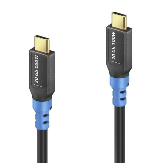 PureLink FI-U400-015 USB Kabel USB4 Gen 2x2 1,5 m USB C 20 Gbit/s 100 W Schwarz, Blau, Farbe: Schwarz, Blau, Länge: 1,5 m