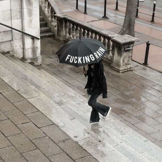 Trendform Fucking Rain Schwarz, Weiß Metall, Kunststoff Kompakt Regenschirm, 5 image