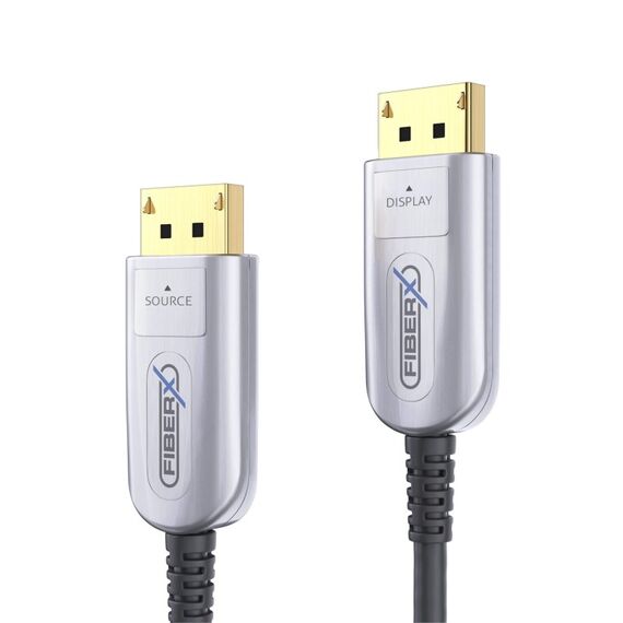 FiberX FX-I250-050 DisplayPort-Kabel 50 m Schwarz, Silber
