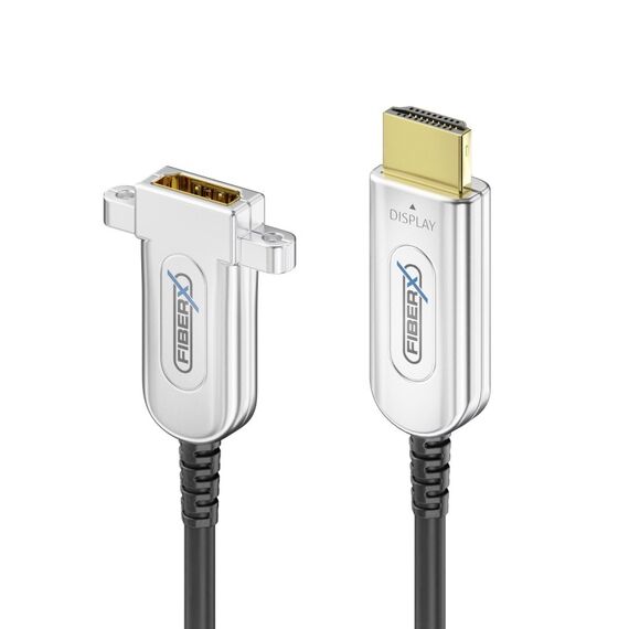 FiberX FX-I351-012 HDMI-Kabel 12 m HDMI Typ A (Standard) Schwarz, Silber, Farbe: Schwarz, Silber, Länge: 12 m