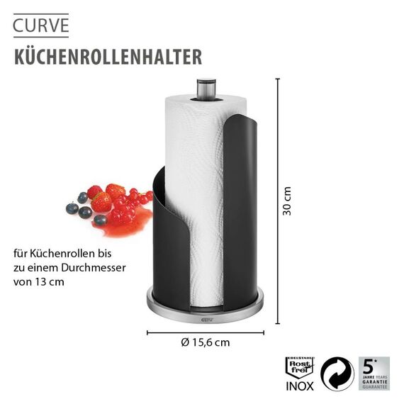 GEFU CURVE Tisch-Papierhandtuchhalter Edelstahl Schwarz, Edelstahl, 3 image