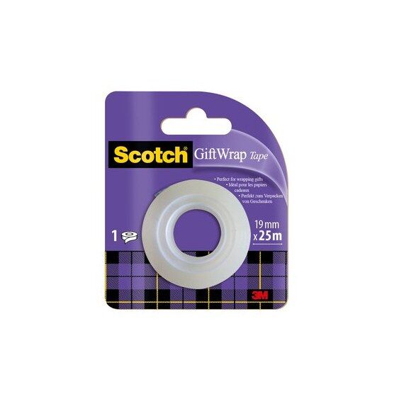 Scotch Geschenk-Satinklebeband, Nachfüllpackung, 1 Rolle, 19 mm x 25 m