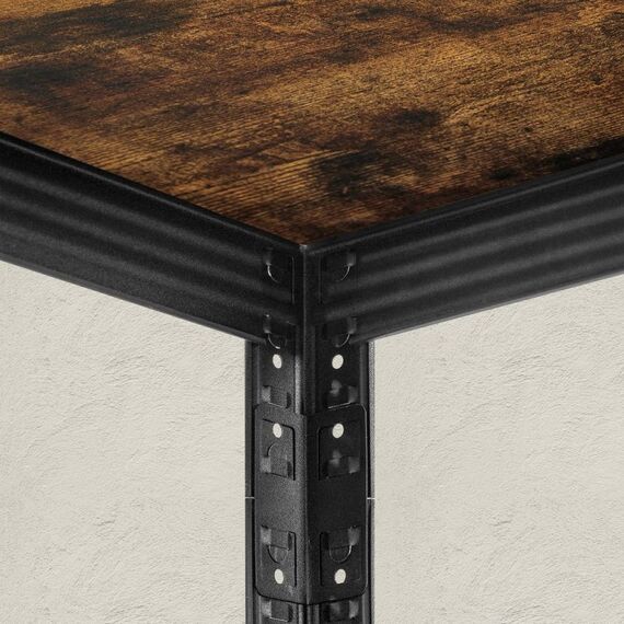 Songmics GLR037B01 Regal Regalboden Freistehend MDF-Platten, Stahl Schwarz, Braun, 7 image