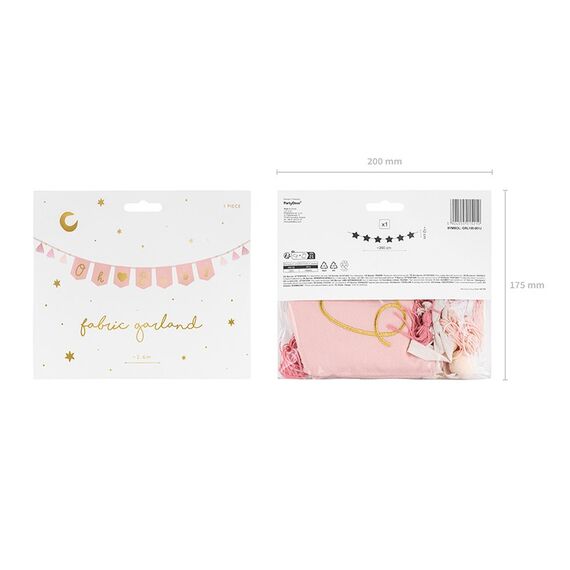 PartyDeco GRL100-081J partydekorationen Girlande, Farbe: Gold, Pink, 3 image