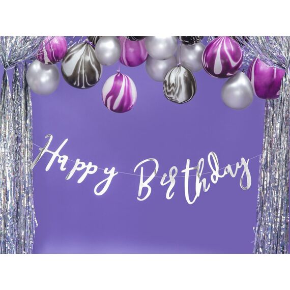 PartyDeco GRL75-018M partydekorationen Fahnenbanner, Farbe: Silber, 5 image