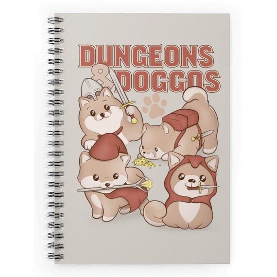 GlassStaff Dungeons & Doggos Spiral Notebook Notizbuch Beige