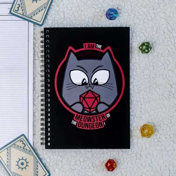 GlassStaff Meowster of the Dungeon Spiral Notebook Notizbuch Grau, 3 image
