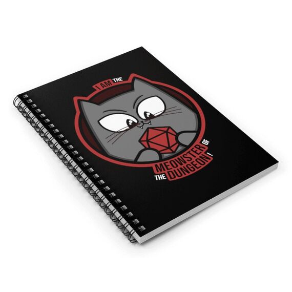 GlassStaff Meowster of the Dungeon Spiral Notebook Notizbuch Grau, 4 image