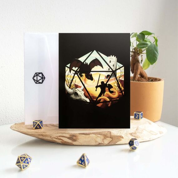 GlassStaff Dragon D20 Greeting Card Standard-Grußkarte 1 Stück(e), 3 image