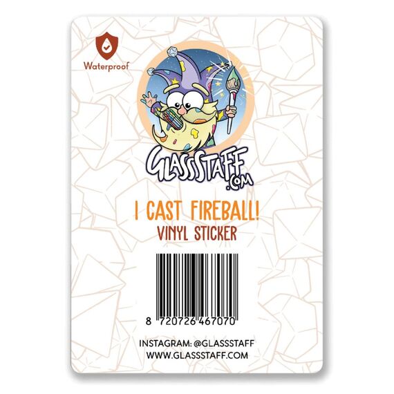 GlassStaff I Cast Fireball Sticker Dekorativer Aufkleber Vinyl Beige, Orange 1 Stück(e), 3 image