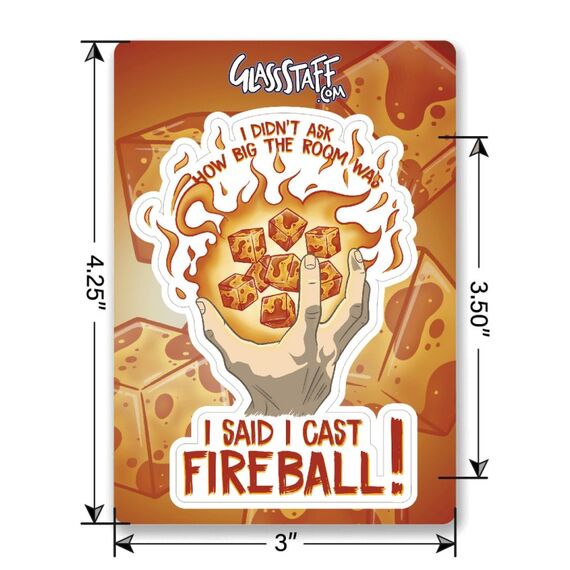 GlassStaff I Cast Fireball Sticker Dekorativer Aufkleber Vinyl Beige, Orange 1 Stück(e), 4 image