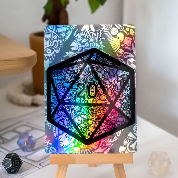 GlassStaff Holographic Mosaic D20 Sticker Dekorativer Aufkleber Vinyl Schwarz, Blau, Violett 1 Stück(e), 4 image