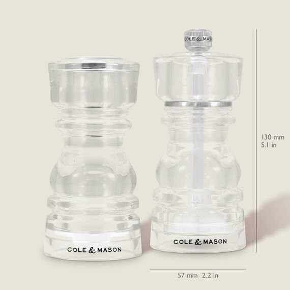 Cole & Mason H243169 Gewürzstreuer Transparent Salz- und Pfefferstreuer-Set, 8 image