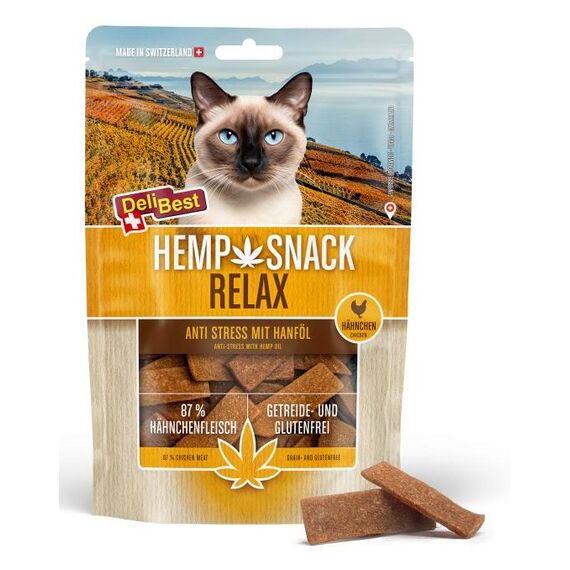 DeliBest Hemp Snack Relax Katze Snacks Huhn 45 g