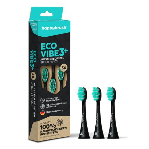happybrush Eco VIBE 3+ 3 Stück(e) Schwarz, Mintfarbe