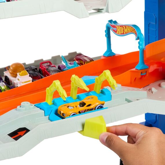 Hot Wheels City Ultimative Garage Spielset mit 2 Die-Cast-Autos, Spielzeugaufbewahrung für mehr als 50 Autos, 3 image