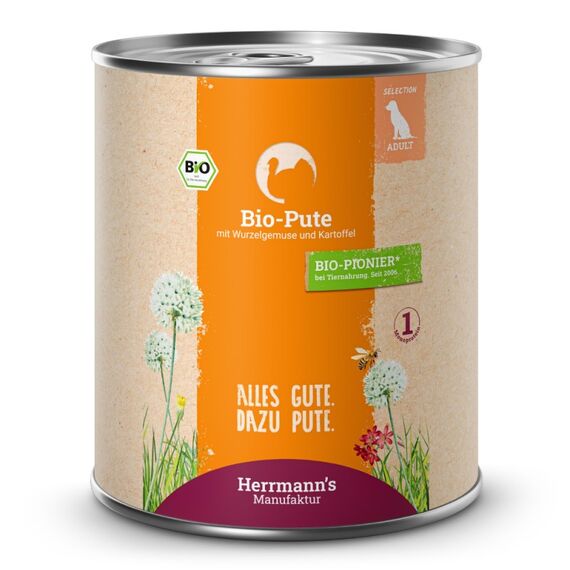 Herrmann's Manufaktur HM006968 Hunde-Dosenfutter Pastinake, Kartoffel, Türkei Adult 800 g