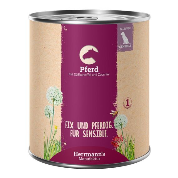 Herrmann's Manufaktur HM008207 Hunde-Dosenfutter Süßkartoffeln, Zucchini Adult 800 g