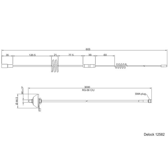 DeLOCK 12582 Netzwerk-Antenne Omnidirektionale Antenne SMA 7 dBi, 5 image