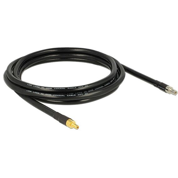 DeLOCK 13007 Koaxialkabel CFD400, LLC400 3 m SMA Schwarz