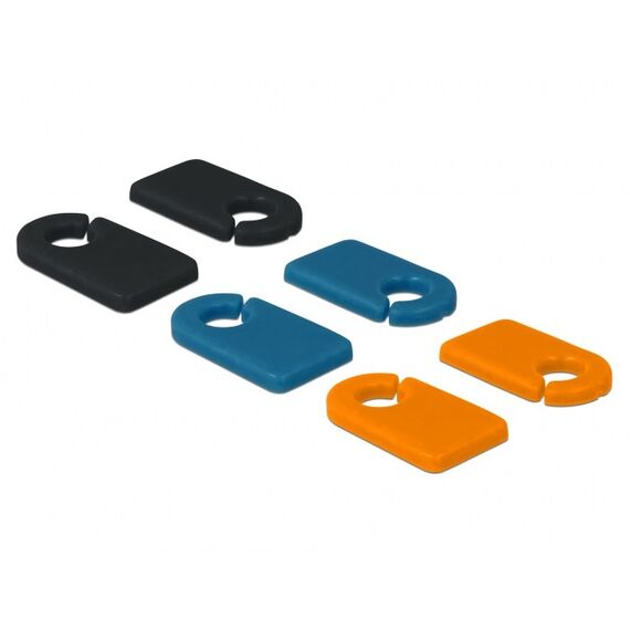 DeLOCK 18293 Kabelmarkierer Schwarz, Blau, Orange Polyvinylchlorid (PVC) 6 Stück(e)
